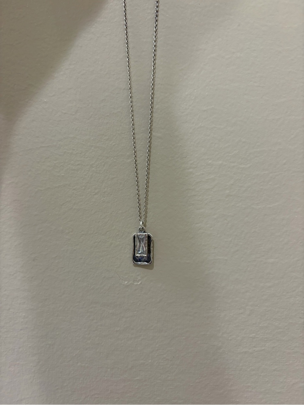 Silpada 925 Sterling Silver Rectangular Pendant with rectangular cz. Retired. - Picture 4 of 5